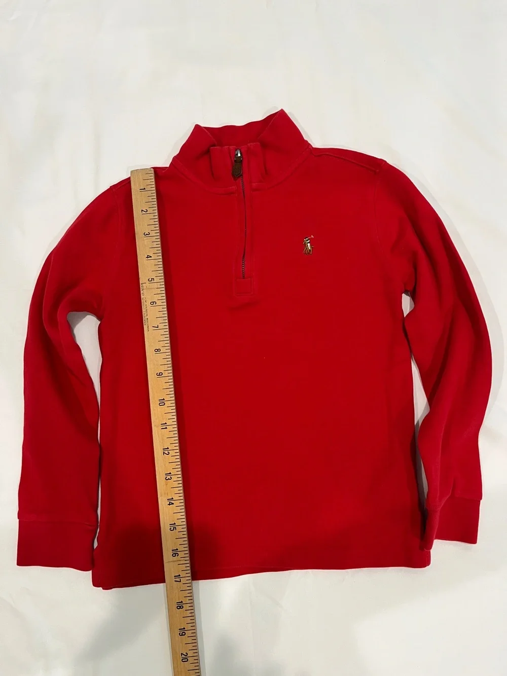 BOYS Ralph Lauren Red Half-Zip Sweater with Polo Logo
